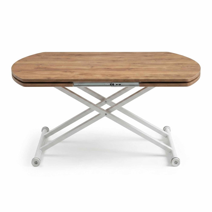 Hanah Home Mesa de Comedor Extensible Yan Yari Oval - Nogal y Blanco